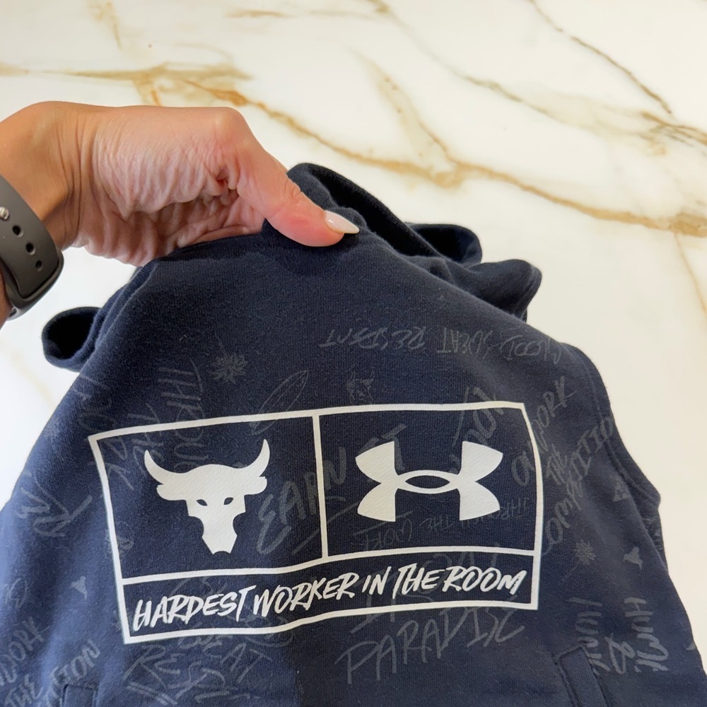 Under Armour Kids' Dark Blue Sleeveless Hoodie - Picture 3 of 4